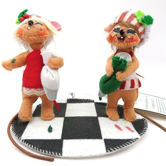 Annalee 4" Frosting Fight Mice Felt Figurine Christmas Mouse Holiday Decoration - Picture 3 of 10